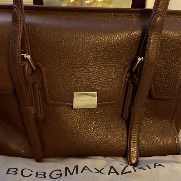 BCBG Max Azria Mahogany leather shoulder bag.